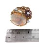 Opal, Ruby, and Diamond Fashion Ring in White and Yellow Gold